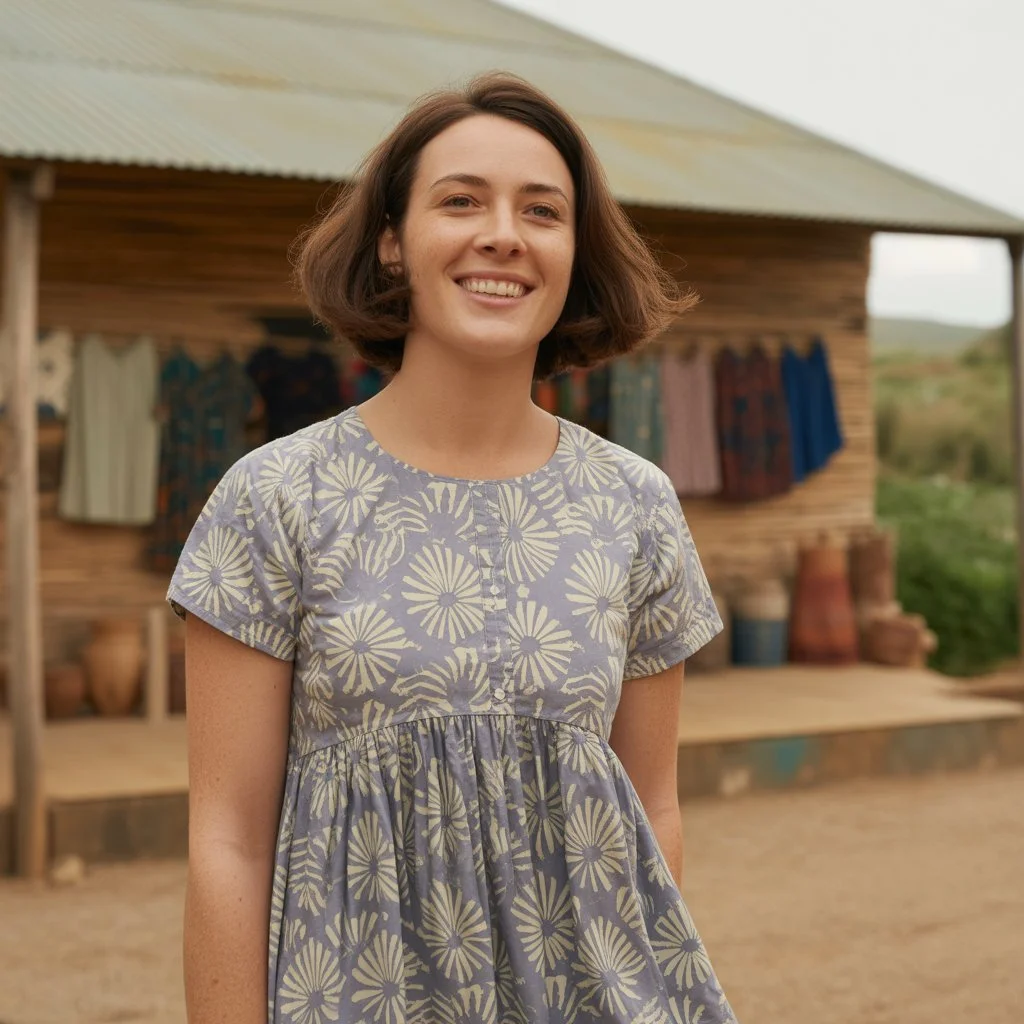 woman-wearing-fair-trade-cotton-dress