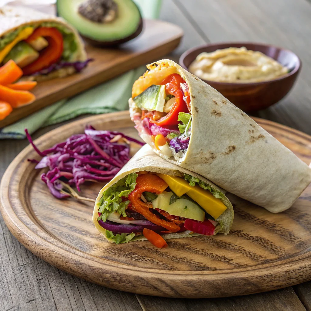 1. Rainbow Veggie Wraps