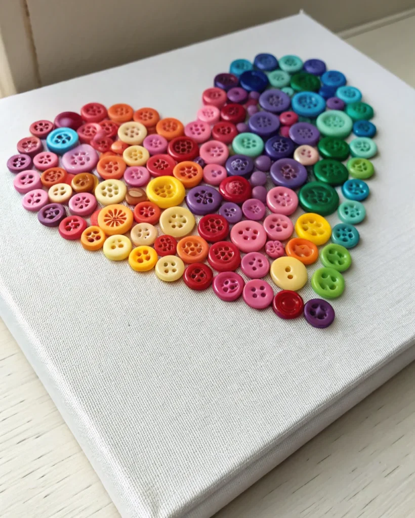 16. Button Art Canvas