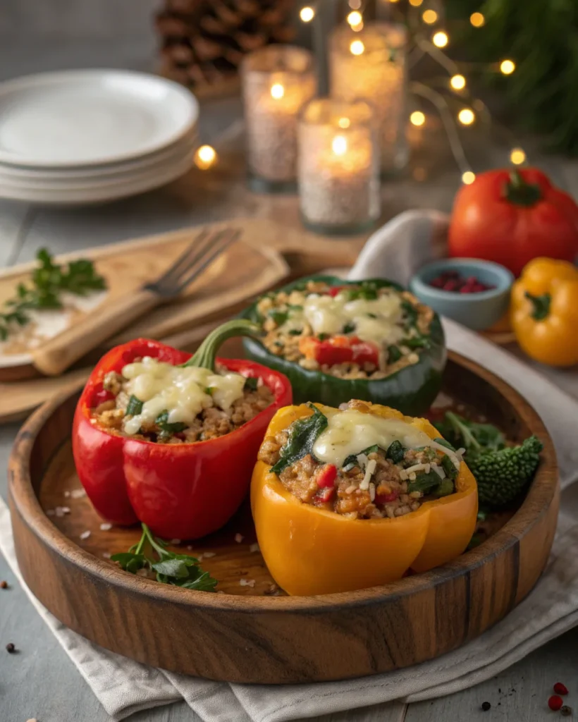 22. Vegetarian Stuffed Peppers with Quinoa and Spinach