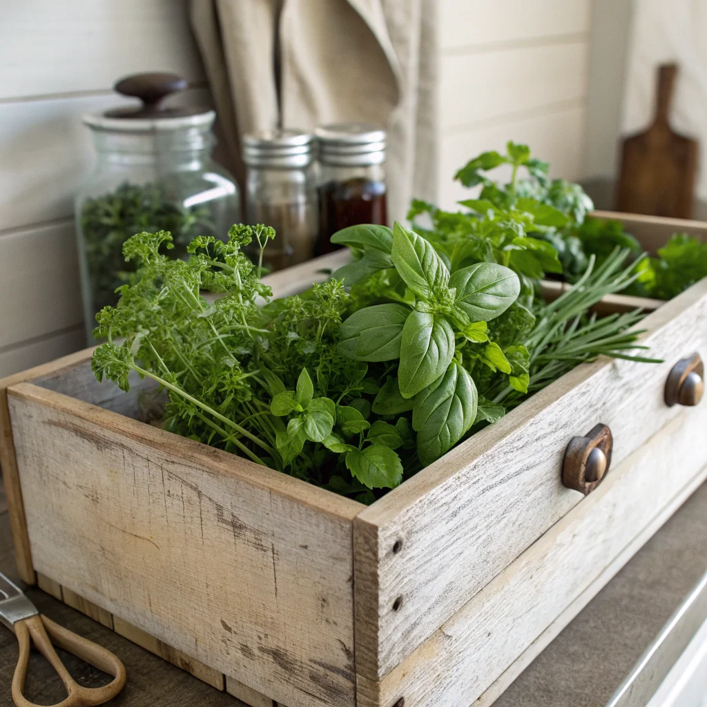 29. DIY Herb Garden in a Drawer