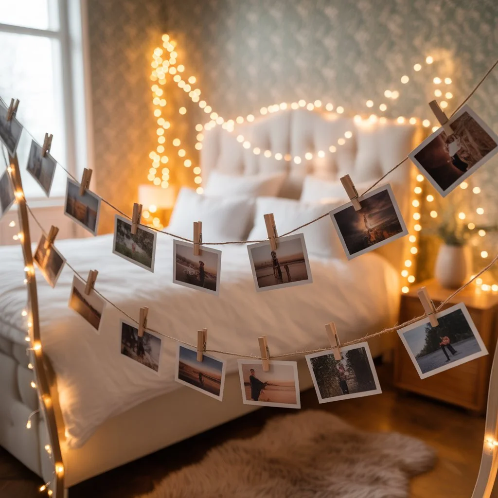32. DIY Photo Clip String Lights