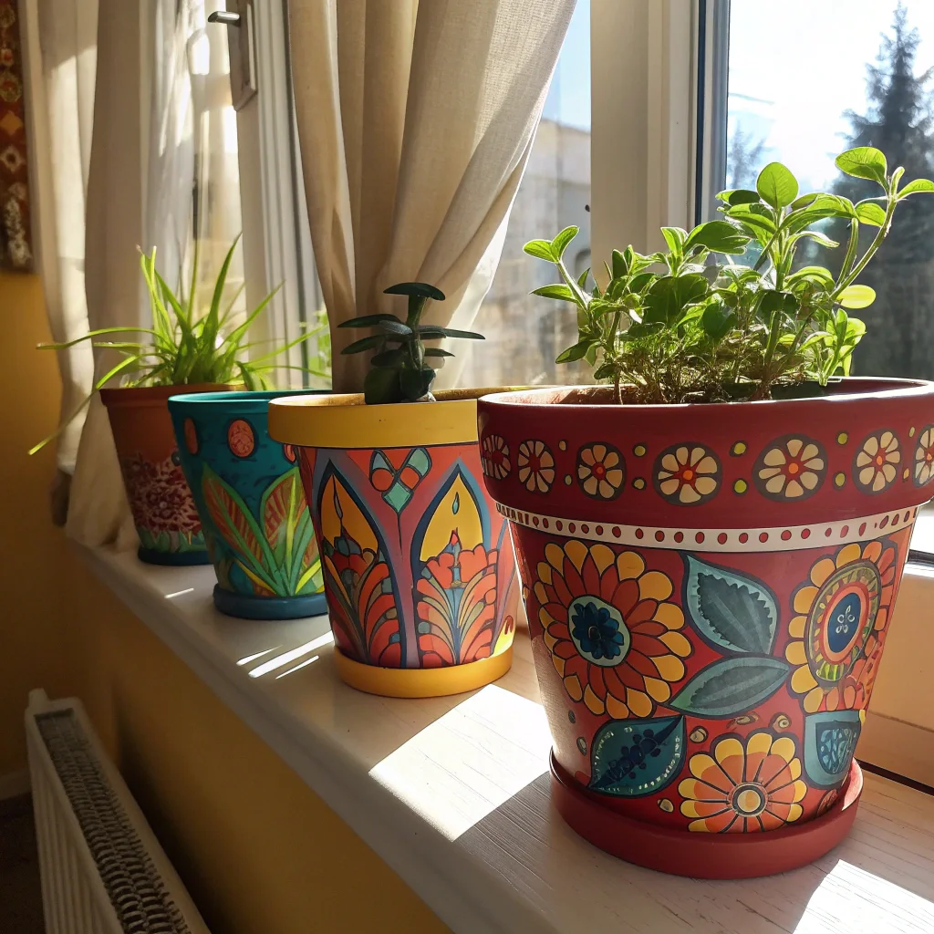 5. Painted Terracotta Pots