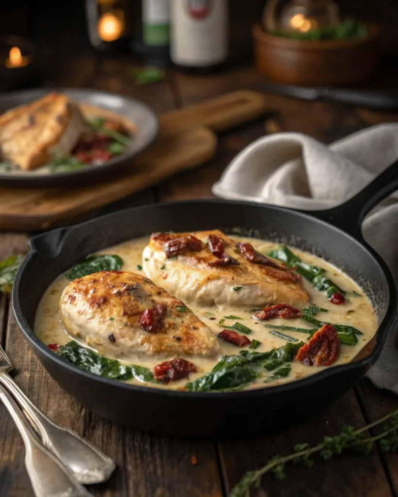 7. Creamy Tuscan Chicken with Spinach