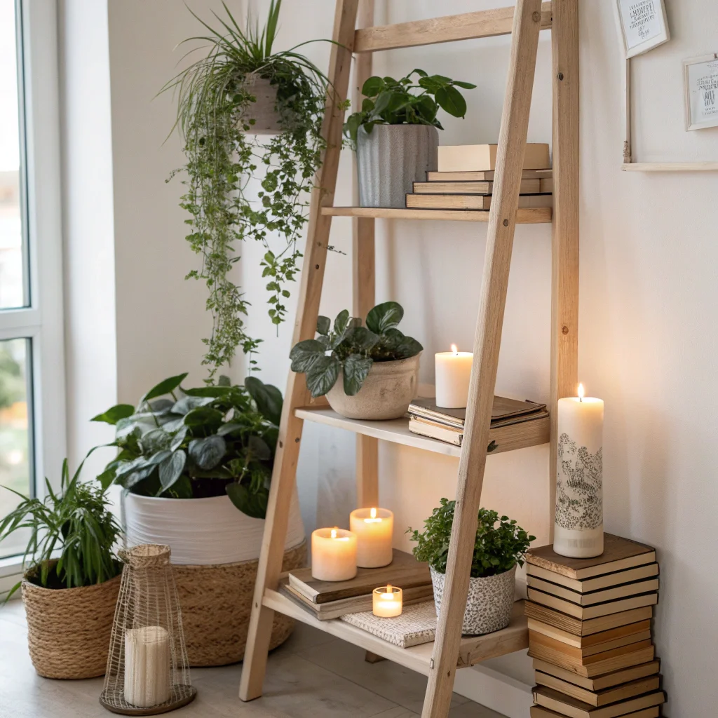 8. Decorative Ladder Shelf