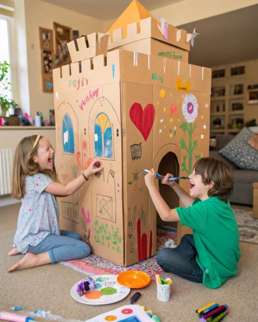 9. Cardboard Box Castles
