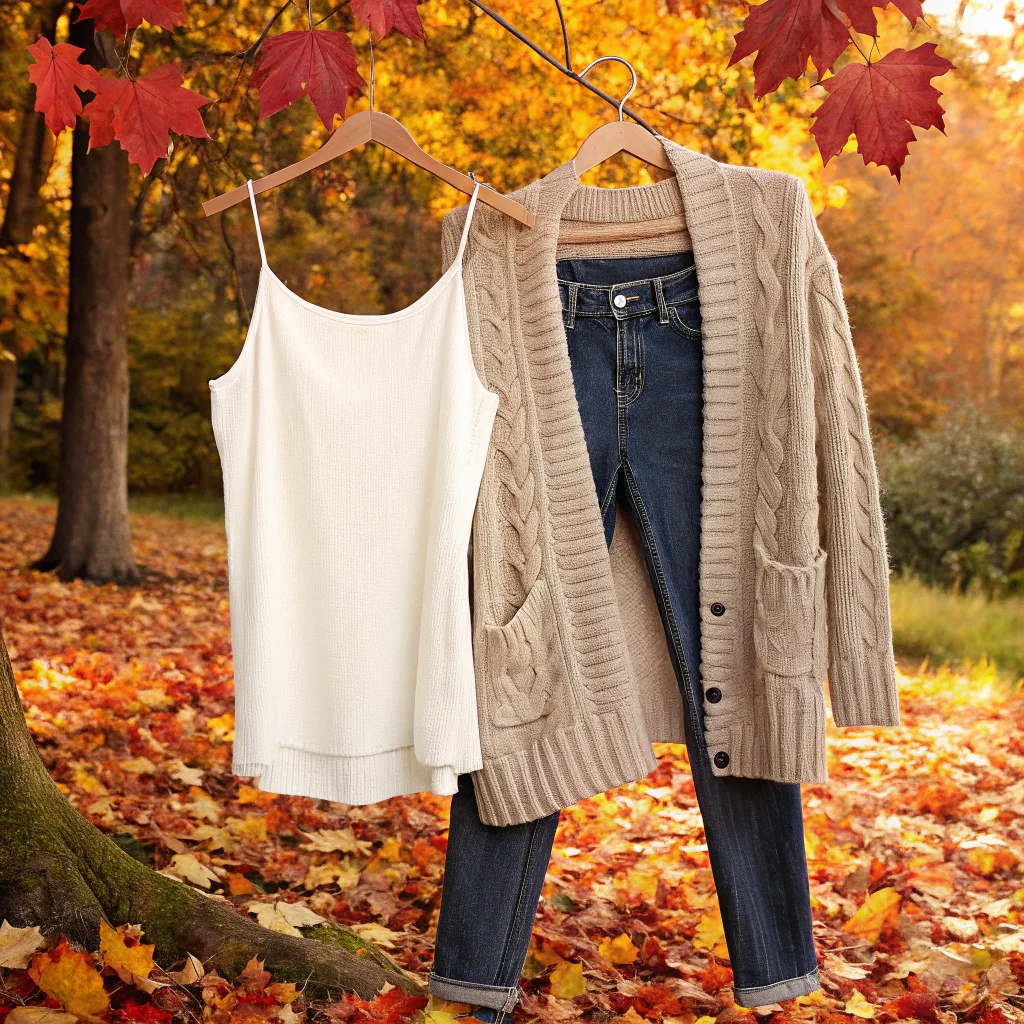 Layered Tank Top with Cardigan 17