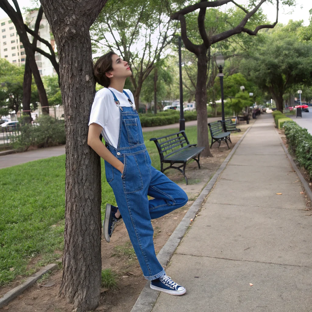 Stylish Overalls + Basic Tee 8