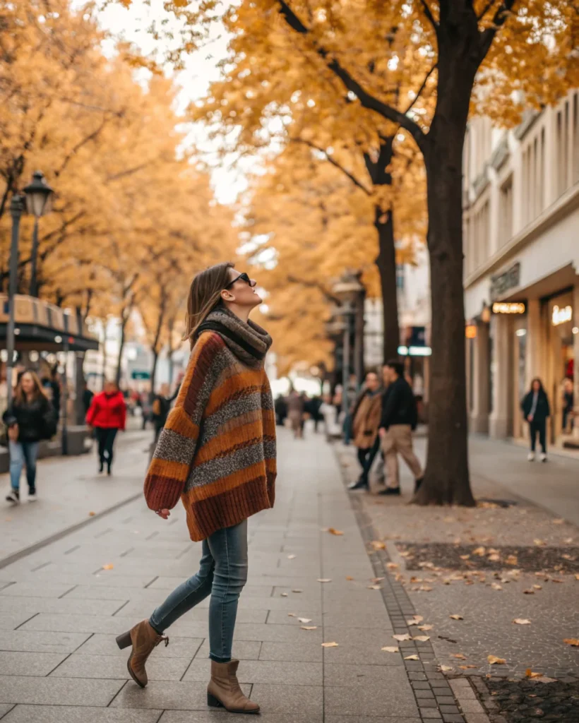 1. Oversized Knit Sweater with Skinny Jeans