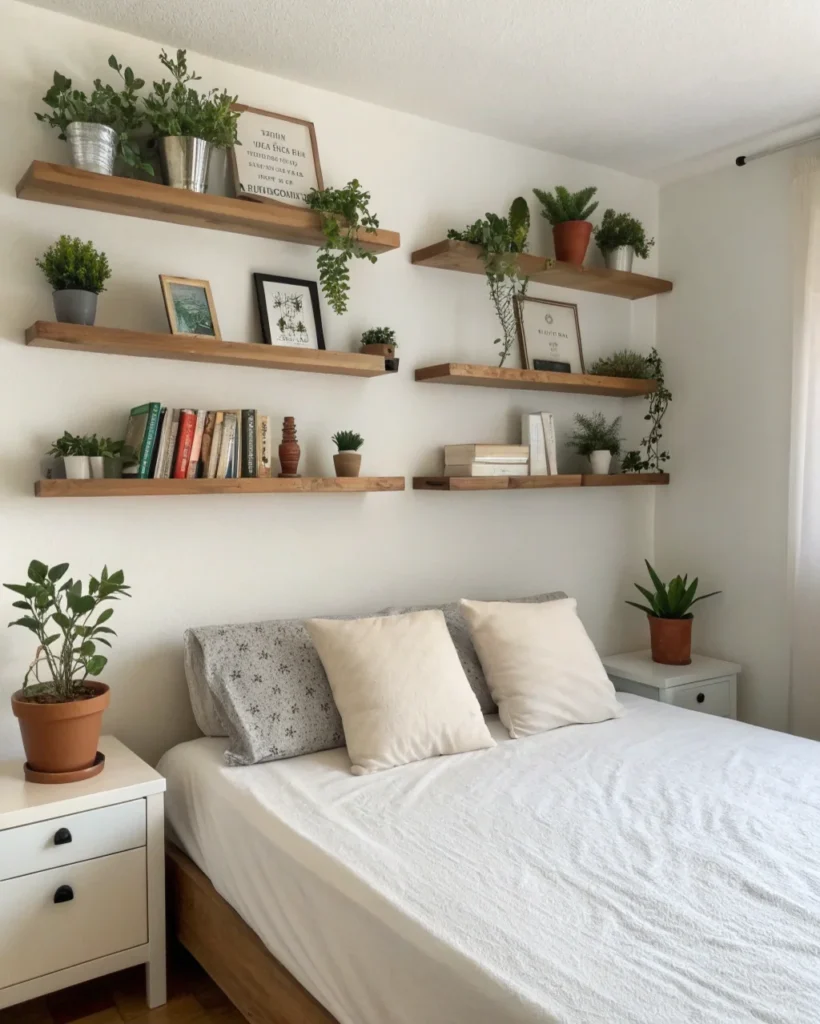 11. Floating Shelves for Decor & Storage