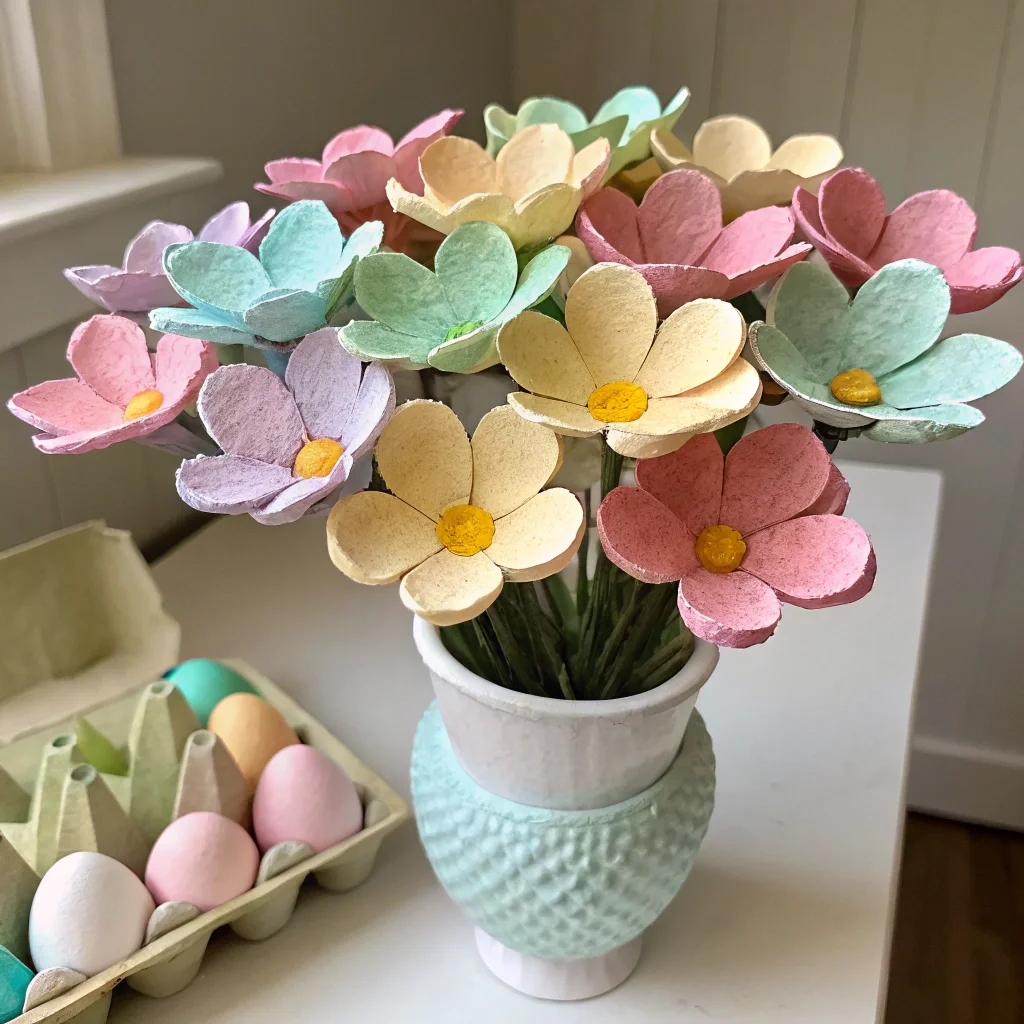 14. Egg Carton Flowers