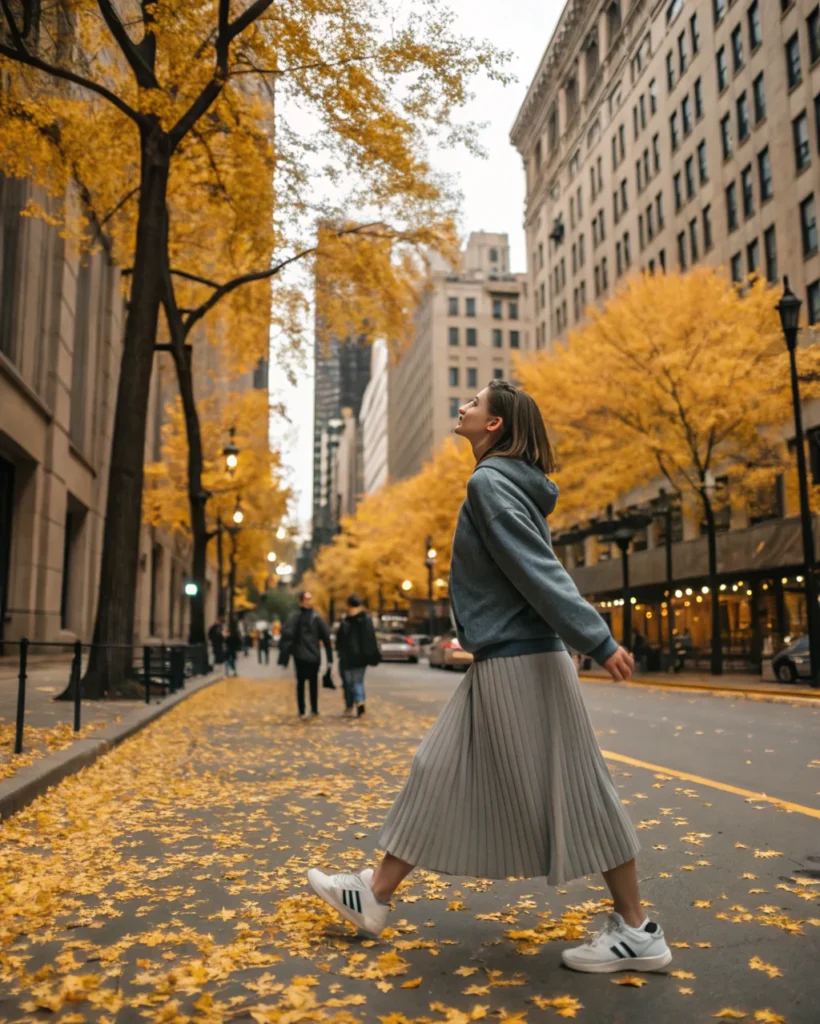 15. Sweatshirt with Pleated Skirt