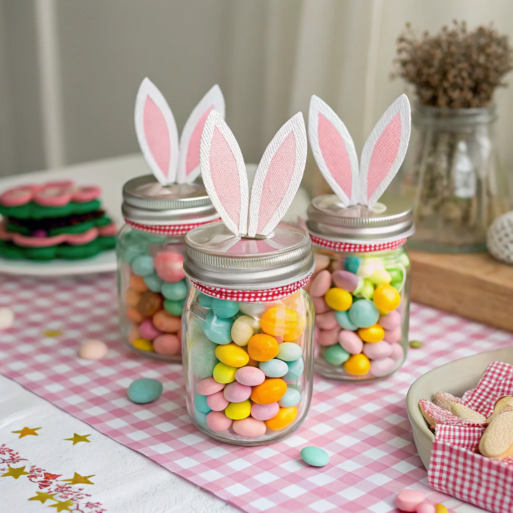19. Bunny Mason Jar Candy Holders