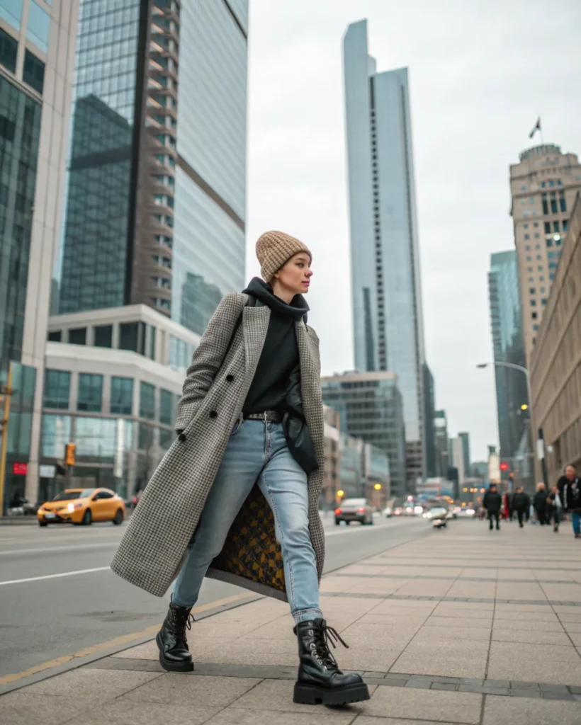 19. Oversized Coat with Skinny Jeans