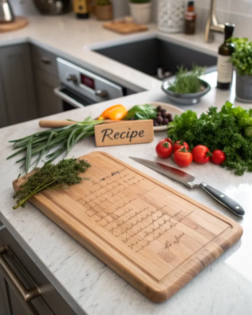 19. Personalized Recipe Cutting Board