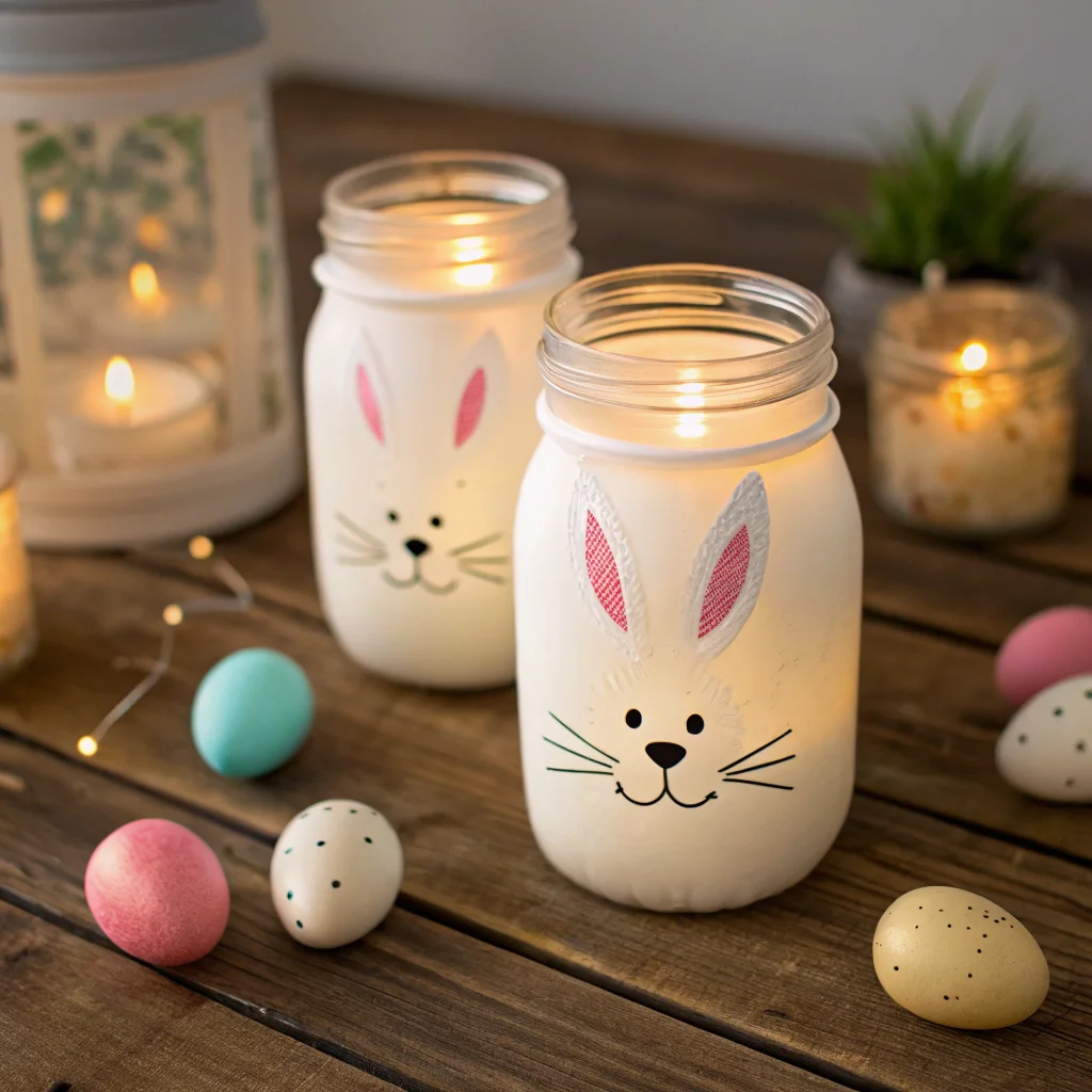 3. Mason Jar Bunny Lanterns