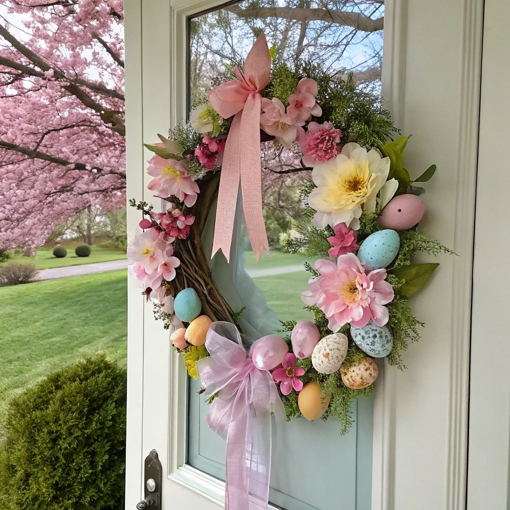 4. Floral Easter Wreath