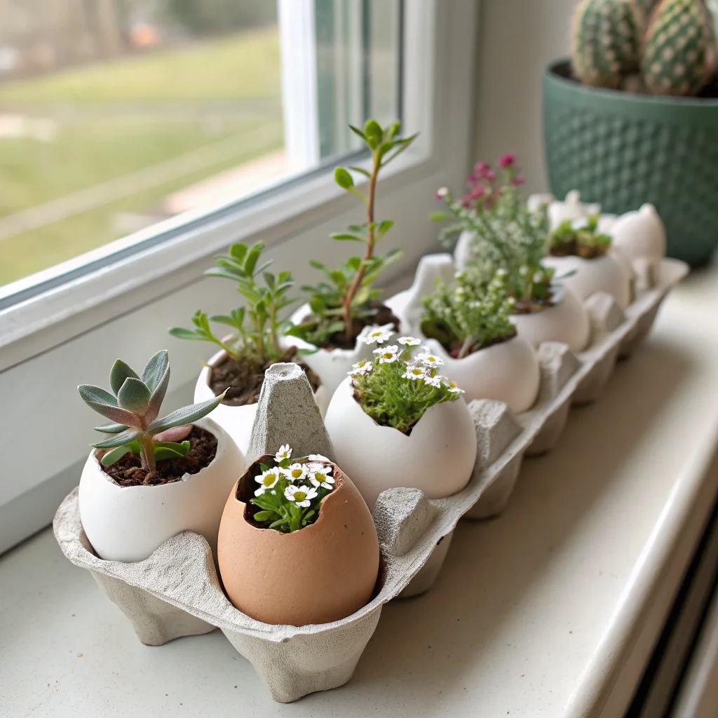 7. Eggshell Planters