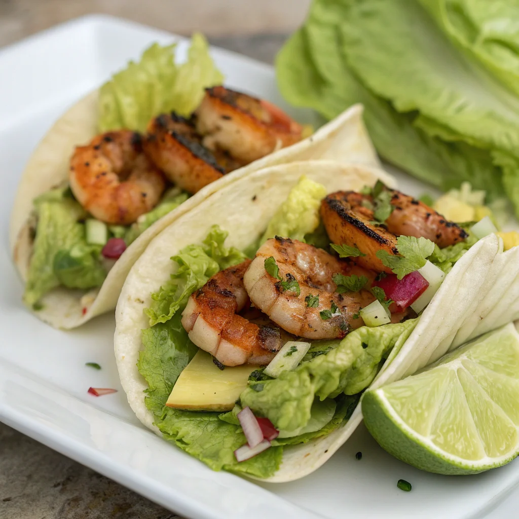 7. Spicy Shrimp Lettuce Tacos