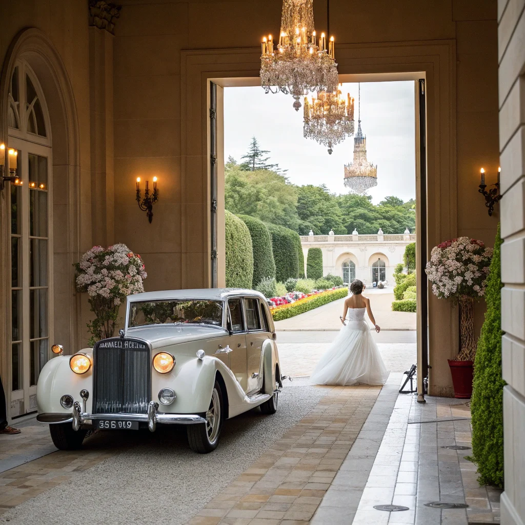 Grand Entrance with Vintage Cars