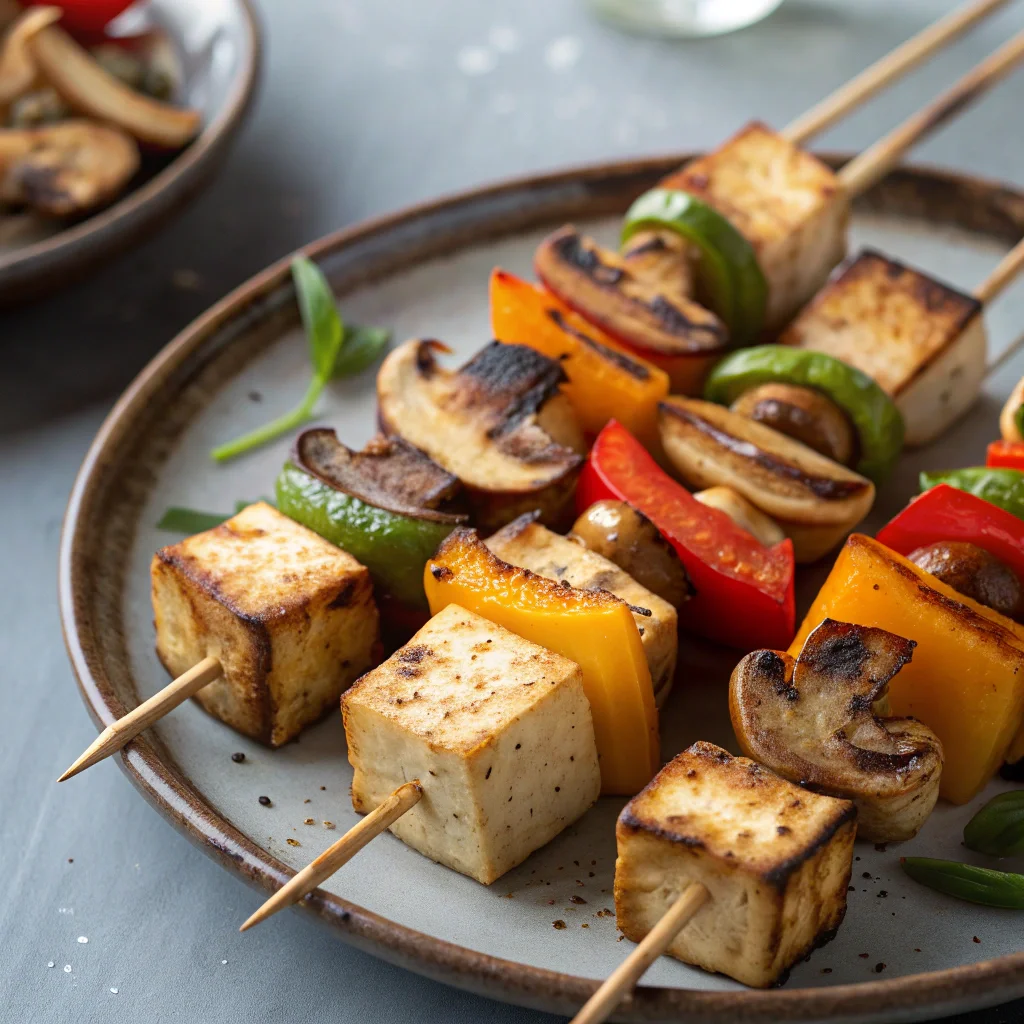 Grilled Tofu and Veggie Skewers