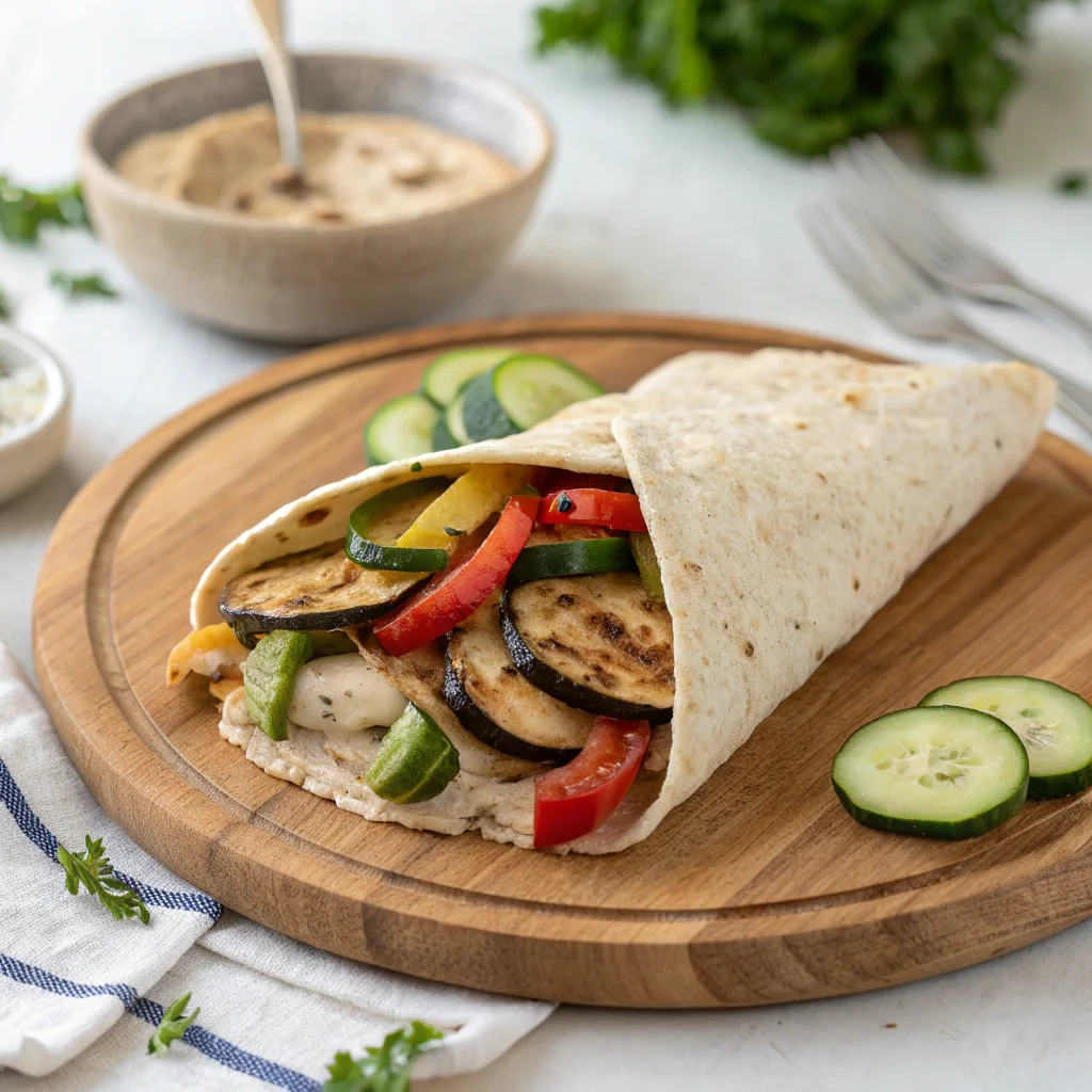 Grilled Veggie and Hummus Wrap