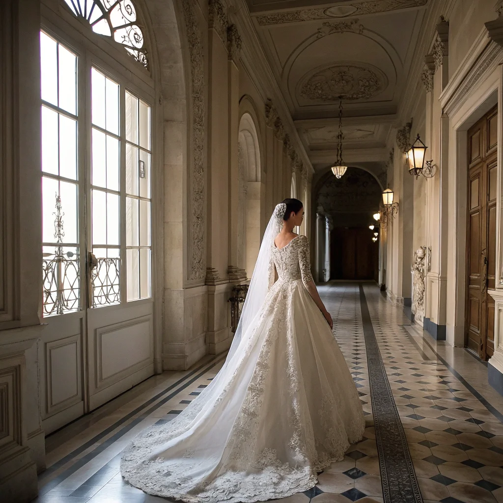 Lace Bridal Gown with Classic Silhouette