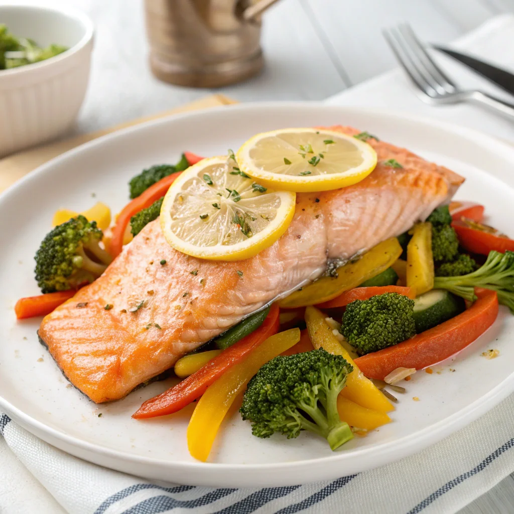 Salmon and Steamed Veggies