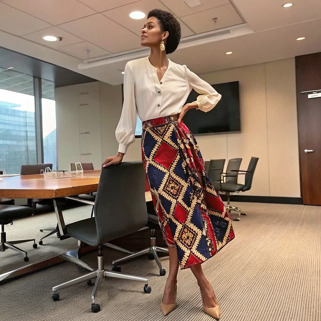 Statement Print Midi Skirt Bold Confidence