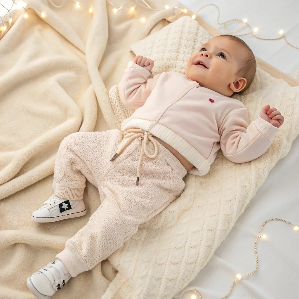 Baby Pink Pullover with Cream Joggers