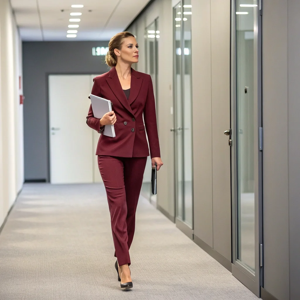 Burgundy Power Suit