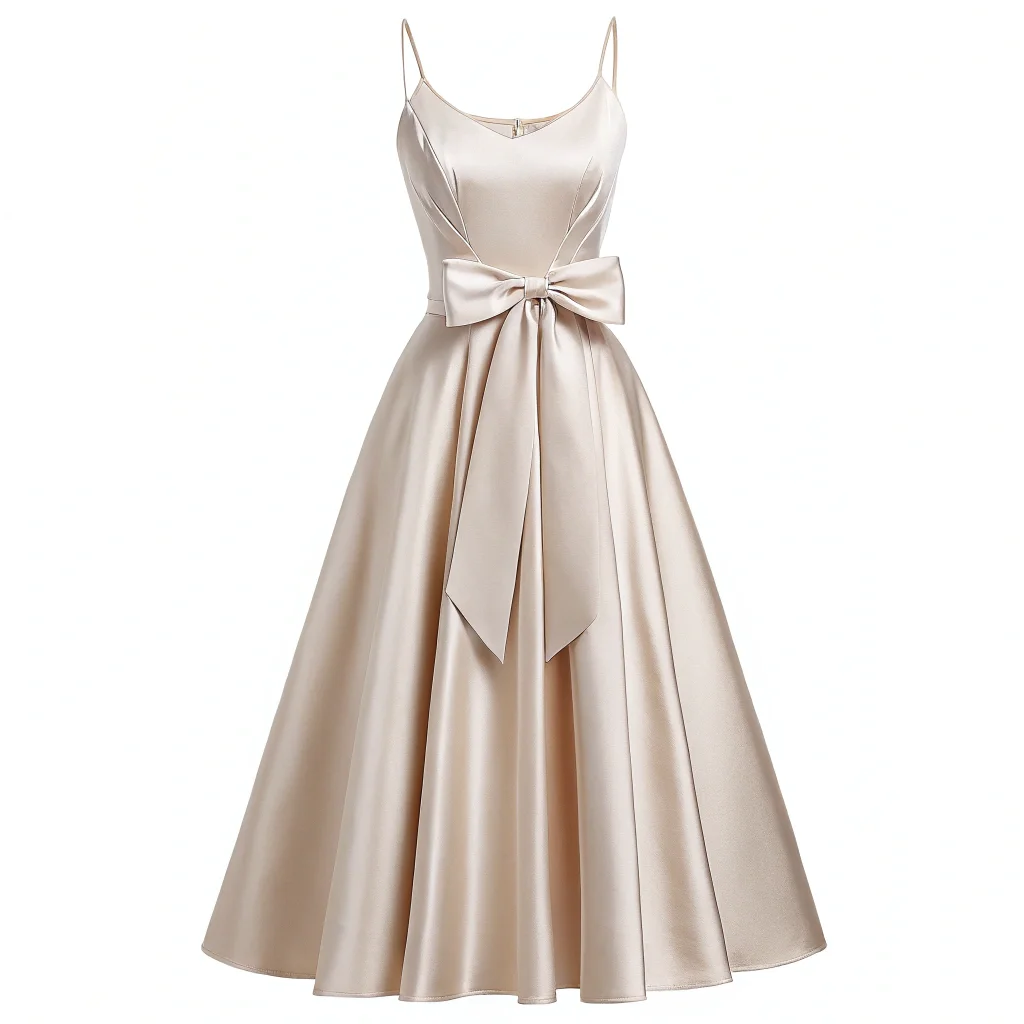 Satin Midi With Bow
